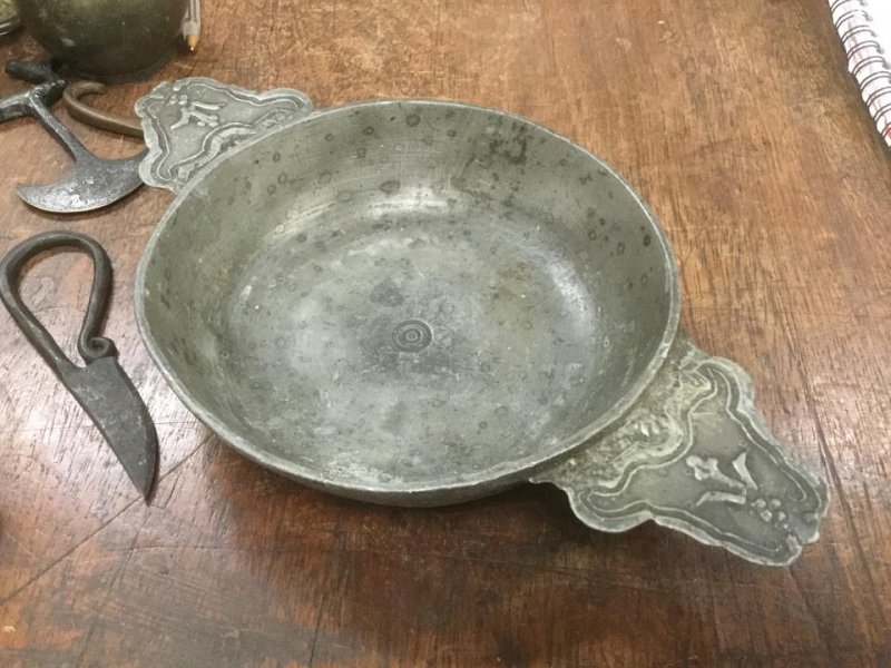 Large Pewter Porringer